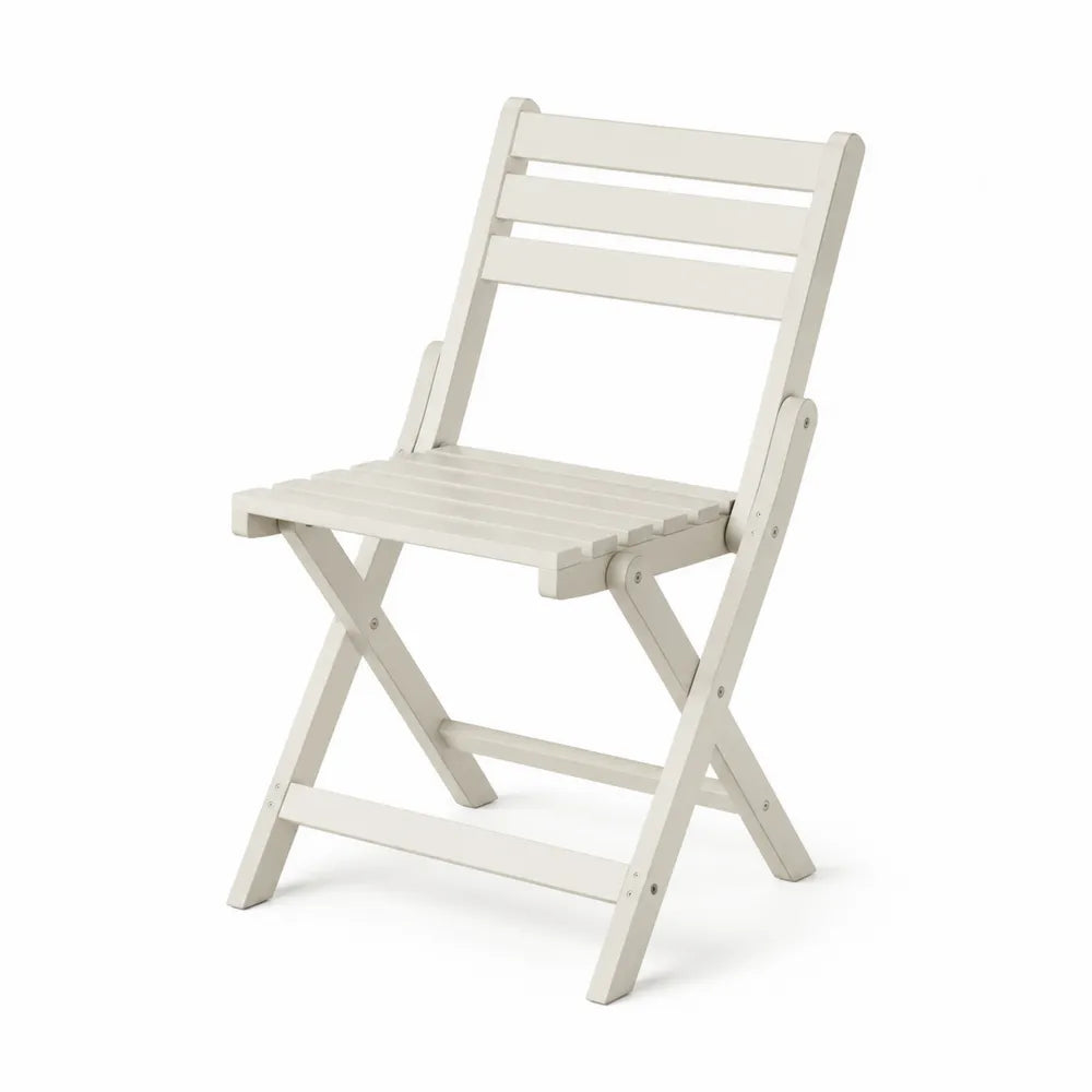 Sedia pieghevole in legno bianco