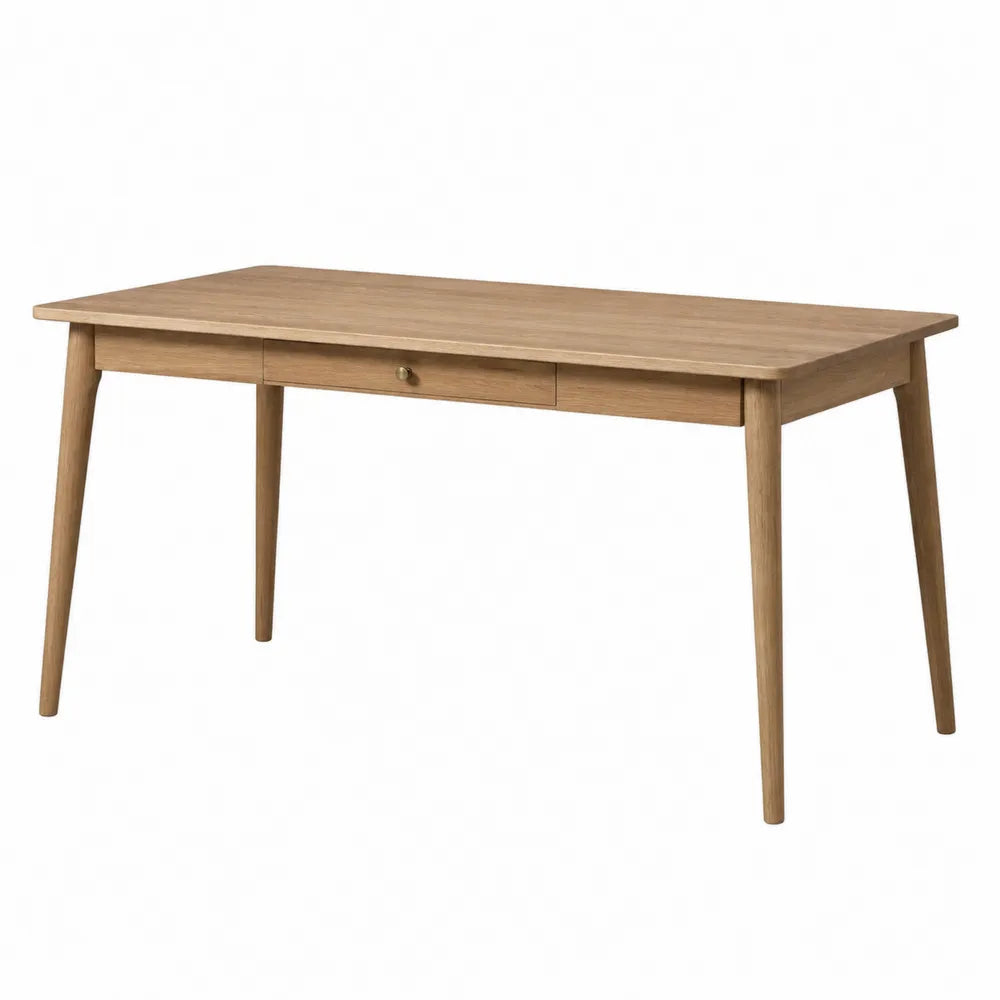 Scrivania in Legno di Rovere con Cassetto Centrale