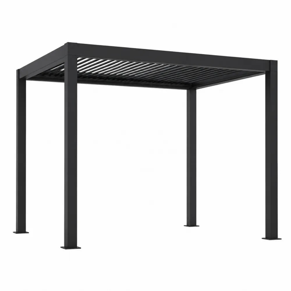Gazebo da Giardino in Metallo Grigio Antracite 300x300x240 cm