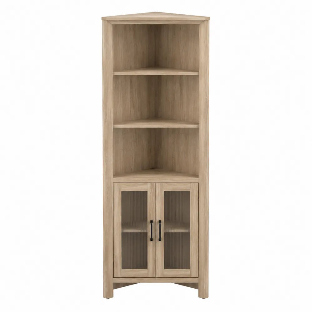 Mobile Angolare in Legno MDF con Ante in Vetro Temperato