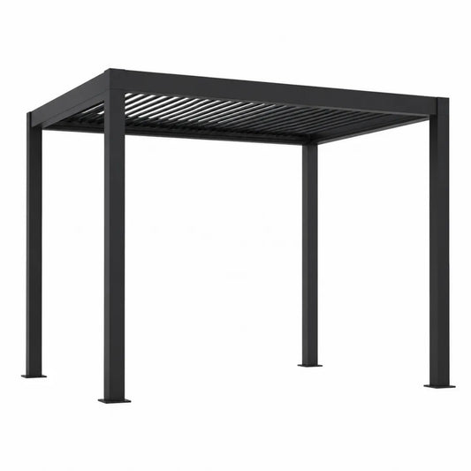 Gazebo da Giardino in Metallo Grigio Antracite 300x300x240 cm