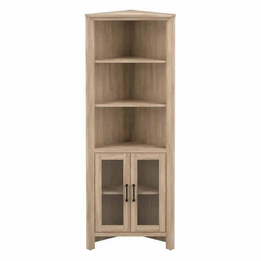 Mobile Angolare in Legno MDF con Ante in Vetro Temperato